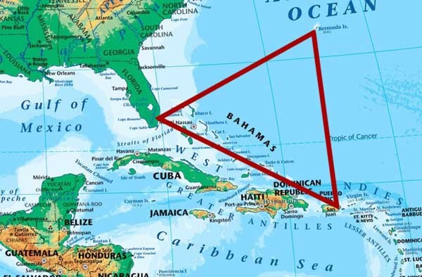 Бермудский треугольник в Атлантическом океане